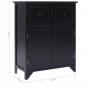 Preview: Beistellschrank 60x30x75 cm Schwarz Massivholz Paulownia