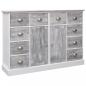 Preview: ARDEBO.de - Sideboard mit 10 Schubladen Grau 113x30x79 cm Holz