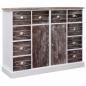 Preview: ARDEBO.de - Sideboard mit 10 Schubladen Braun 113x30x79 cm Holz