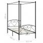 Preview: Himmelbett-Gestell Schwarz Metall 90 x 200 cm 