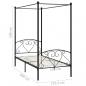 Preview: Himmelbett-Gestell Schwarz Metall 120 x 200 cm 