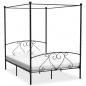 Preview: ARDEBO.de - Himmelbett-Gestell Schwarz Metall 140 x 200 cm 