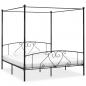 Preview: ARDEBO.de - Himmelbett-Gestell Schwarz Metall 200 x 200 cm 