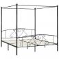 Preview: Himmelbett-Gestell Schwarz Metall 200 x 200 cm 