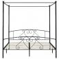 Preview: Himmelbett-Gestell Schwarz Metall 200 x 200 cm 