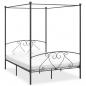 Preview: ARDEBO.de - Himmelbett-Gestell Grau Metall 140 x 200 cm 