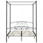 Preview: Himmelbett-Gestell Grau Metall 140 x 200 cm 