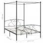 Preview: Himmelbett-Gestell Grau Metall 140 x 200 cm 