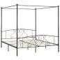 Preview: Himmelbett-Gestell Grau Metall 180 x 200 cm 