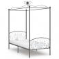 Preview: ARDEBO.de - Himmelbett-Gestell Grau Metall 100 x 200 cm