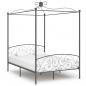 Preview: ARDEBO.de - Himmelbett-Gestell Grau Metall 140 x 200 cm