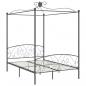 Preview: Himmelbett-Gestell Grau Metall 140 x 200 cm