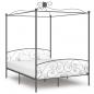 Preview: ARDEBO.de - Himmelbett-Gestell Grau Metall 180 x 200 cm