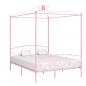 Preview: ARDEBO.de - Himmelbett-Gestell Rosa Metall 160 x 200 cm