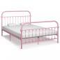 Preview: ARDEBO.de - Bettgestell Rosa Metall 160x200 cm