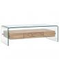 Preview: ARDEBO.de - Couchtisch Transparent 98×45×31 cm Hartglas