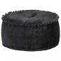 Preview: ARDEBO.de - Pouf Rund Samt 40×20 cm Anthrazit