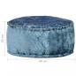 Preview: Pouf Rund Samt 40x20 cm Blau