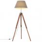 Preview: Stativlampe Honigbraun und Grau Teak Massivholz 141 cm