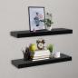 Preview: ARDEBO.de - Schweberegale 2 Stk. Schwarz 60 x 20 x 3,8 cm