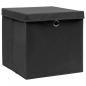 Preview: Aufbewahrungsboxen mit Deckeln 4 Stk. Schwarz 32x32x32 cm Stoff