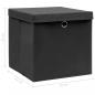 Preview: Aufbewahrungsboxen mit Deckeln 4 Stk. Schwarz 32x32x32 cm Stoff