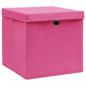 Preview: Aufbewahrungsboxen mit Deckeln 4 Stk. Rosa 32x32x32 cm Stoff