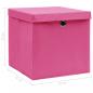 Preview: Aufbewahrungsboxen mit Deckeln 4 Stk. Rosa 32x32x32 cm Stoff