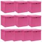 Preview: ARDEBO.de - Aufbewahrungsboxen mit Deckeln 10 Stk. Rosa 32x32x32 cm Stoff