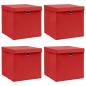 Preview: ARDEBO.de - Aufbewahrungsboxen mit Deckeln 4 Stk. Rot 32x32x32 cm Stoff