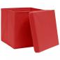 Preview: Aufbewahrungsboxen mit Deckeln 4 Stk. Rot 32x32x32 cm Stoff