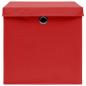 Preview: Aufbewahrungsboxen mit Deckeln 4 Stk. Rot 32x32x32 cm Stoff