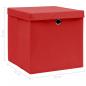 Preview: Aufbewahrungsboxen mit Deckeln 4 Stk. Rot 32x32x32 cm Stoff