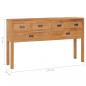 Preview: Sideboard 125x30x75 cm Massivholz Teak