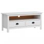 Preview: ARDEBO.de - TV-Schrank Hill Weiß 110x40x47 cm Massivholz Kiefer