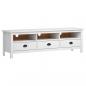 Preview: ARDEBO.de - TV-Schrank Hill Weiß 158x40x47 cm Massivholz Kiefer