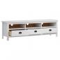 Preview: TV-Schrank Hill Weiß 158x40x47 cm Massivholz Kiefer