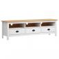 Preview: ARDEBO.de - TV-Schrank Hill Weiß 158x40x47 cm Massivholz Kiefer