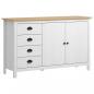 Preview: ARDEBO.de - Sideboard Hill Weiß 130x40x80 cm Massivholz Kiefer