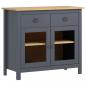 Preview: ARDEBO.de - Sideboard Hill Grau 90x40x80 cm Massivholz Kiefer