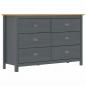 Preview: ARDEBO.de - Sideboard Hill Grau 125x40x80 cm Massivholz Kiefer