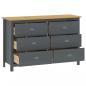 Preview: Sideboard Hill Grau 125x40x80 cm Massivholz Kiefer