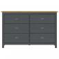 Preview: Sideboard Hill Grau 125x40x80 cm Massivholz Kiefer