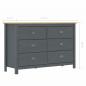 Preview: Sideboard Hill Grau 125x40x80 cm Massivholz Kiefer