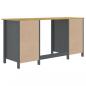 Preview: Schreibtisch Hill Grau 150x50x74 cm Massivholz Kiefer