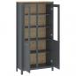 Preview: Highboard Hill Grau 85x37x170,5 cm Massivholz Kiefer