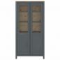 Preview: Highboard Hill Grau 85x37x170,5 cm Massivholz Kiefer