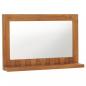 Preview: ARDEBO.de - Wandspiegel mit Regal 60×12×40 cm Teak Massivholz 