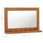 Preview: Wandspiegel mit Regal 60×12×40 cm Teak Massivholz 