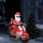 Preview: ARDEBO.de - Aufblasbarer Weihnachtsmann auf Motorrad LED IP44 160 cm